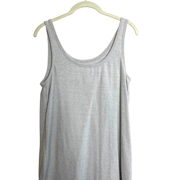 A New Day Womens Knit Tank Top Size XXL Shimmery Light Gray Layering Shell - Picture 2 of 5
